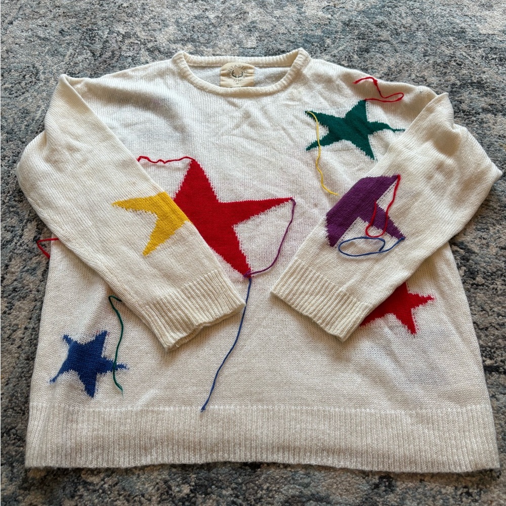 Colorful Star Pattern Women's Sweater